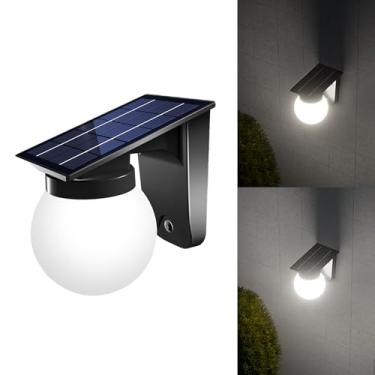 Imagem de AVEKI Luminária solar de parede externa, luminária externa montada na parede, arandela de varanda com 2 níveis de brilho, IP65 à prova d'água luz solar externa para entrada de casa, pátio, porta da
