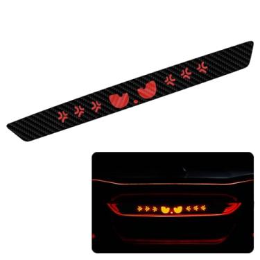 Imagem de Ongfuwu Adesivo de luz de freio alto, à prova d'água de fibra de carbono para carro, terceira luz de freio, adesivo autoadesivo para decoração de luz traseira para a maioria dos veículos, acessórios