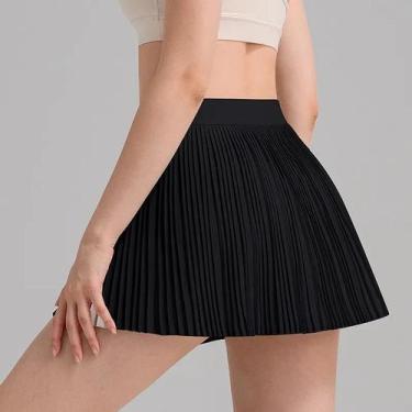 Imagem de Saia De Tênis Plissada De Cintura Alta Para Mulheres, Saia Mini Para Y