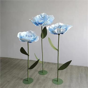 Imagem de Flores Artificiais Gigantes - Conjunto de 3 Enormes Expositores Florais para Fundo de Casamento, Decoração de Festa, Adereços de Fotografia - Decoração Perfeita para Eventos