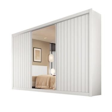 Imagem de Guarda Roupa 3 Portas York Espelho 100% Mdf Móveis Europa Branco Acetinado