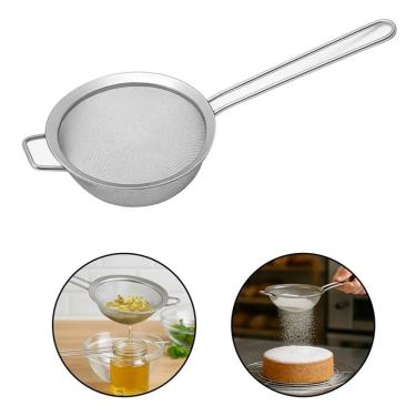 Imagem de Peneira em Aço Inox Pequena 16cm Polvilhar Escorrer Massas FRG0240 Frigopro