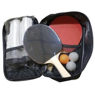 Imagem de Kit Raquete Rede Retratil Ping Pong Bolinhas Tenis Mesa Conjunto Compl