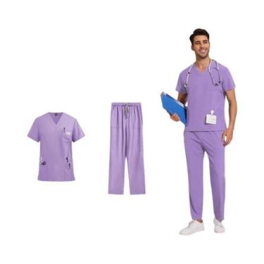 Imagem de Conjunto De Camiseta De Manga Curta Com Decote Em V E Calças Retas Uni