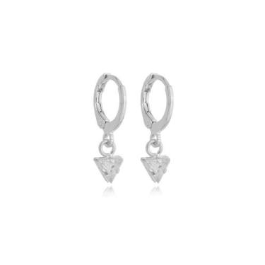 Imagem de Brinco Argola Triangular - Prata - Lita Vie