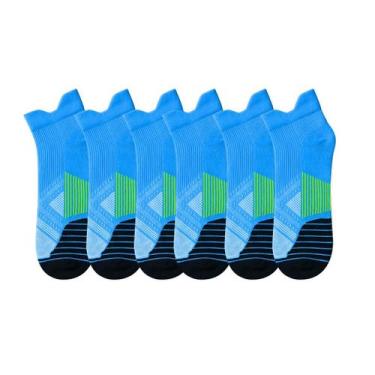 Imagem de Kit 6 Meias de Corrida AF Esportiva AntiFricção Poliamida Fina Cano Cu