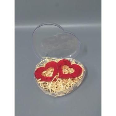 Imagem de Caixa Coração 16x14x2,6cm Kit Com 2 Porta-guardanapos  - Artsim Projet