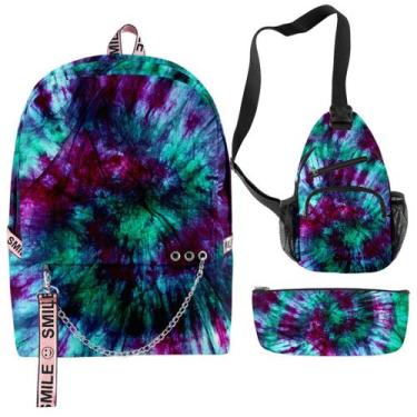 Imagem de Conjunto de mochilas Bandhnu Satchel de poliéster com impressão 3D par