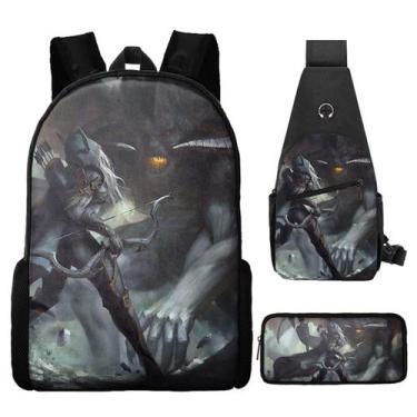 Imagem de Conjunto de mochilas escolares Sylvanas Windrunners, 3 unidades para c