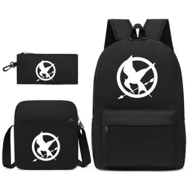 Imagem de Conjunto de mochilas, 3 peças, Hungers Games Anime School Nylon para c