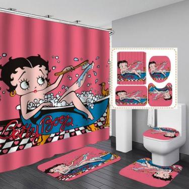 Imagem de Conjunto de cortinas de chuveiro Bettys Boops Anime Waterproof 4 unida