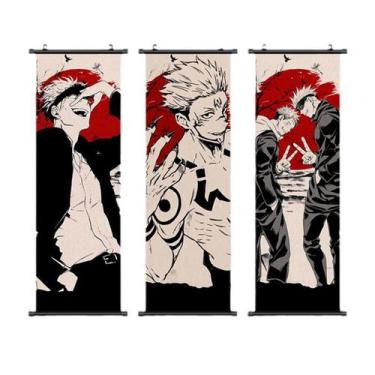 Imagem de Pôster de decoração de parede de 3 painéis Jujutsus Kaisens Anime - yi