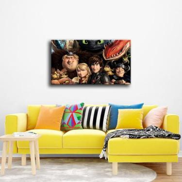 Imagem de Pôster de pintura de parede em tela Toothless Anime 30x60cm - yiweisai