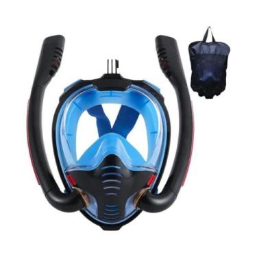 Imagem de Máscara de Mergulho com Tubo Duplo em Silicone - Óculos Secos para Adu