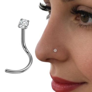 Imagem de Piercing Nariz Ponto De Luz Aço Cirúrgico Coração Nostril - Morganitte