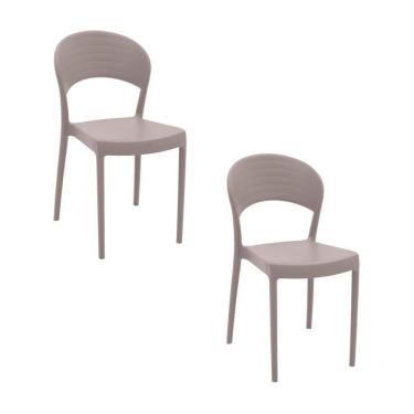 Imagem de Kit 2 Cadeiras Sissi Polipropileno Camurça Tramontina
