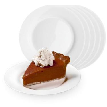 Imagem de Kit 6 Pratos Sobremesa Redondo Raso Opaline Branco 19cm - Haüskraft