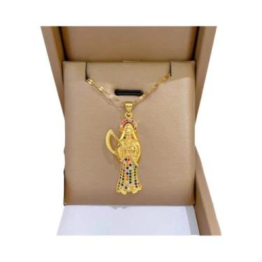 Imagem de Colar De Santos Em Aço Inoxidável Banhado a Ouro Com Pingente De Gadan