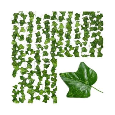 Imagem de Guirlanda De Folhas De Hera Verde De Seda 2/4/6/8/10M Plantas Artifici
