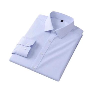 Imagem de Camisa Social Masculina Branca Slim Fit Antirrugas De Manga Longa Com 