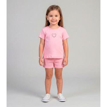 Imagem de Conjunto Infantil Feminino Blusa e Short Select Rosa, 2, Rosa