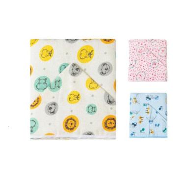 Imagem de Toalha De Banho Felpuda Karinho C/ Capuz Estampada 90Cm X 70Cm 100% Al