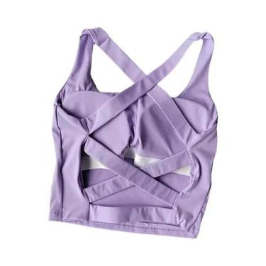 Imagem de Sutiã Esportivo Feminino Respirável Com Efeito Push-up Para Ioga, Fitn