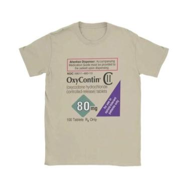 Imagem de Camiseta Masculina E Feminina Oxycontin 80mg Com Etiqueta De Algodão, 