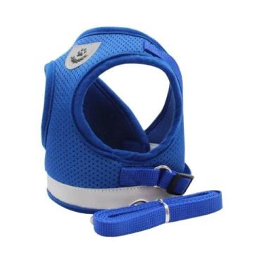 Imagem de Coleira Peitoral Ajustável Refletiva Para Gatos Com Guia, Colete De Ma