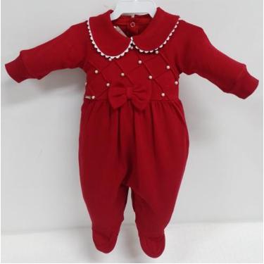 Imagem de Macacão Longo Suedine Bebê Menina Elastano Luxo Lessa B9085 - Lessa Ki