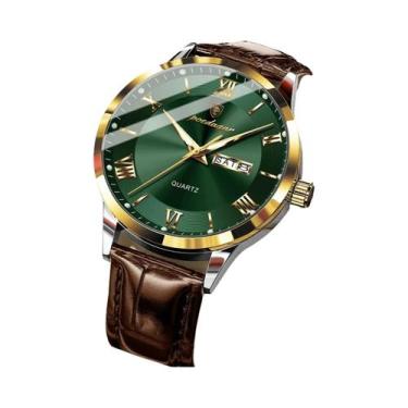 Imagem de Relógio De Quartzo Masculino À Prova d'Água Com Luz Noturna Em Couro P