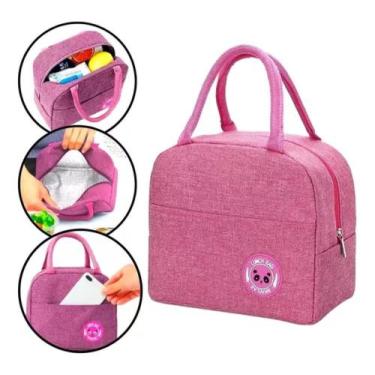 Imagem de Lancheira Térmica Bolsa Marmita Lanches e Alimentos - M Imports, Rosa