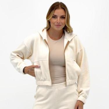 Imagem de Jaqueta Rosa Bella Cropped em Veludo Cotelê com Capuz Feminina-Feminino