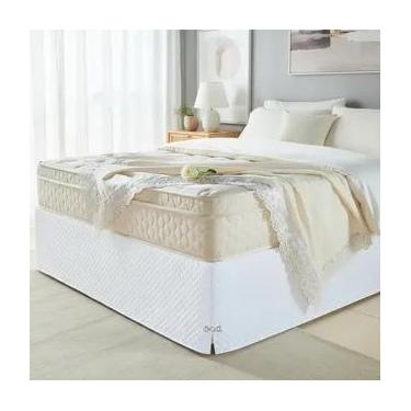 Imagem de Saia Box Casal King Matelassado Serve Para Cama Baú - Decorativa, Bran