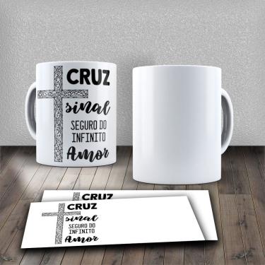 Imagem de Caneca Jesus Vive 17 para Café e Chá em Porcelana 325ml Estampa Cristã Resistente Uso D...