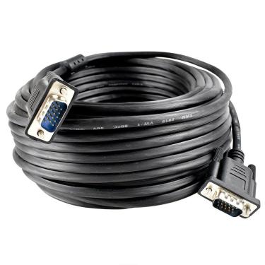Imagem de Cabo Vga C-044 Hd15 Macho X 20 m para Conexão de Vídeo com Filtro Preto Evus