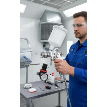 Imagem de Pistola Pintura HVLP Profissional 600ml Metal Acabamento Per - Congrat