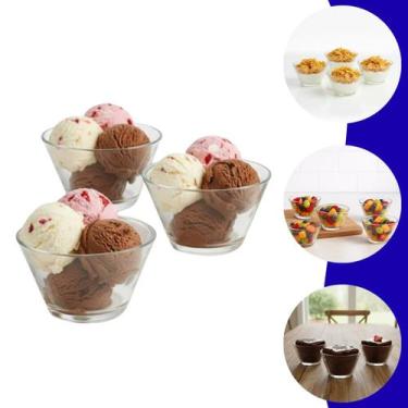 Imagem de Tigela de Vidro Bubbles 260ml Conjunto 3 Peças Sobremesa, Cereal, Sala