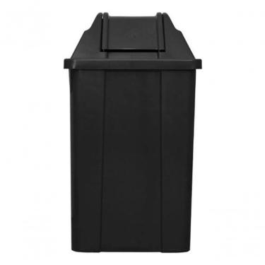 Imagem de Lixeira Quadrada JSN Q100P 100L em Polipropileno com Abertura Basculante Tampa vai-vem com Ganchos Plásticos