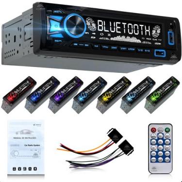 Imagem de Radio Automotivo com Bluetooth Aparelho de Som potente Musica MP3 para