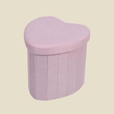 Imagem de Puff Baú Coração Rosa 27x27cm - ABABY