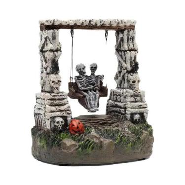 Imagem de Figurinha De Casal Esqueleto LED Para Halloween, Ornamento De Mesa Ani