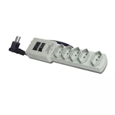 Imagem de Filtro De Linha 5 Tomadas Bivolt 4.5ka com Protetor Telefônico Surtos 