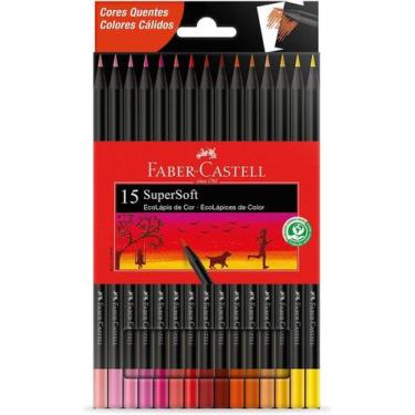 Imagem de Lápis De Cor 15 Cores SuperSoft Faber Castell Cores Quentes Lapis De C