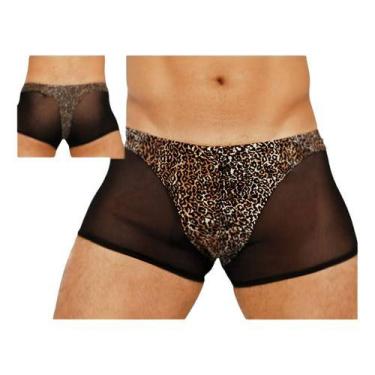 Imagem de Cueca Onca Box Transparente - shoptem7, unico, Preto