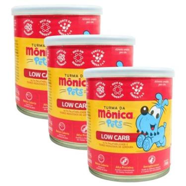 Imagem de Ração Úmida Cães Turma Da Mônica Lowcarb Lata 280g KIT COM 3