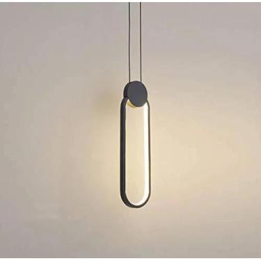 Imagem de Luminária Pendente Minimalista Preto 3500k Bivolt Cabeceira Sala - AAA