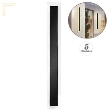 Imagem de 5 Arandela Preta Borda Luminosa Externa Muro Led Bet03 - Acende a Luz