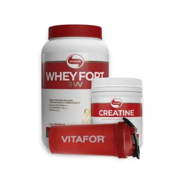 Imagem de COMBO VITAFOR  Whey Fort 3W 900g, Creatine 300g e Coqueteleira
