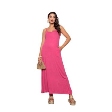 Imagem de Vestido Longo de Alcinha com Bolsos Rosa - Zipituka, Rosa, P